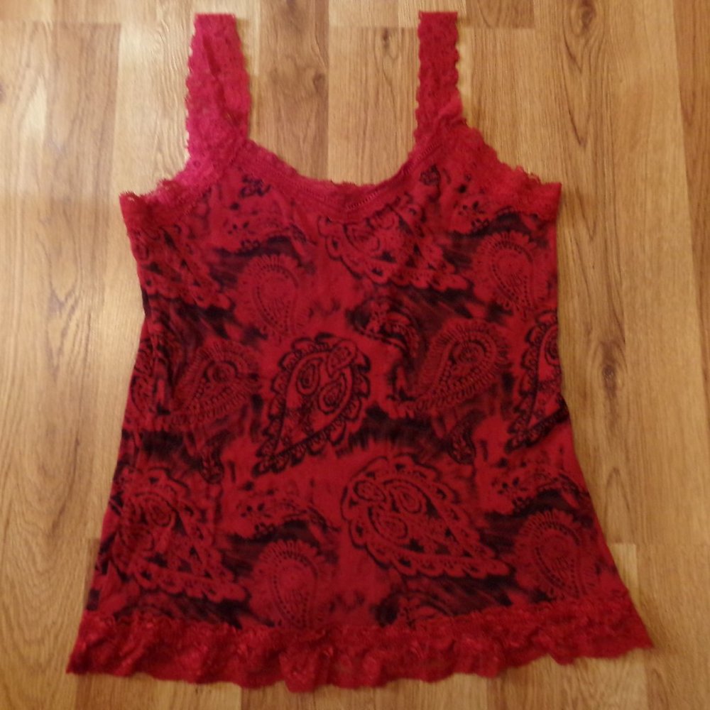 Woman's Tank Top Tie Dye Lace Stretch Shirt